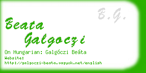 beata galgoczi business card