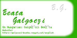 beata galgoczi business card